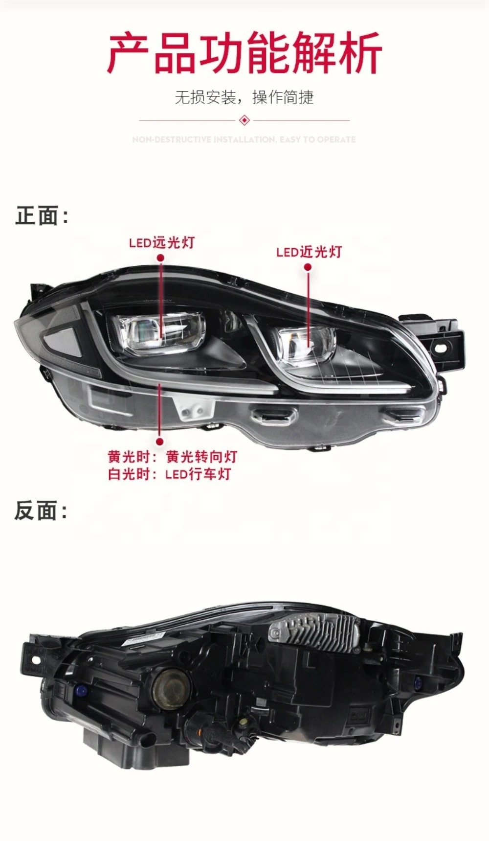 LED Headlights for  XJL 2012-2019  Old Lift New Version Plug and Play High Quality Car Headlights